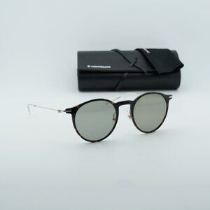 Montblanc MB0097S 007 Round Sunglasses - Havana/Gold/Green